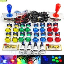 2 Player DIY Arcade Game Kit for PC Raspberry Pi with LED Push Buttons American