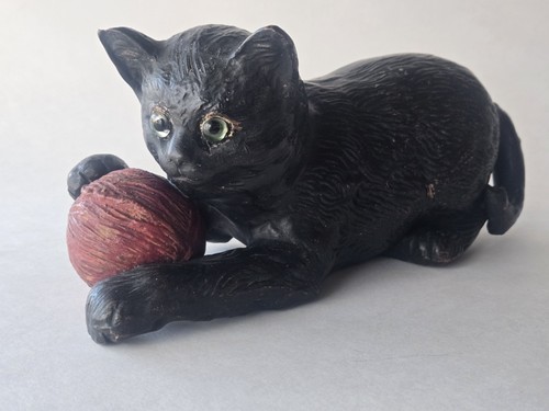 Antique black cat bretby - black, cat,