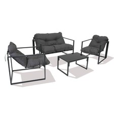 Solterra Four Piece Garden Furniture Set 2 Armchairs, Sofa & Coffee Table