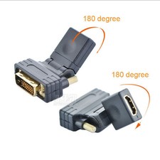 Rotating DVI-D Dual link Male 24+1 pin to HDMI Female 360 180 Degree HDMI to DVI