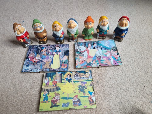 Seven dwarfs figures and - , snow