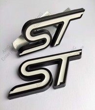 Front Grille & Rear Gloss White Black ST Badge for Ford Fiesta Focus Mondeo Kuga