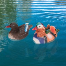 Mandarin Duck Statues 2PCS Cute Animal Decor Sculpture For Backyard