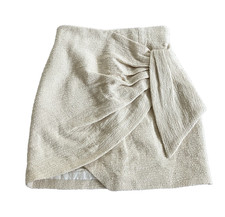 IRO Paris Rachele Tweed Wrap Style Mini Skirt In Ecru Size 34/US 2 NWT ($345)