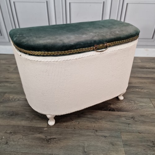 Vintage storage ottoman white - storage,