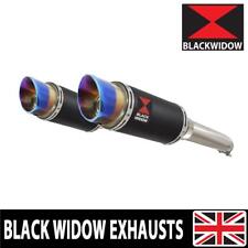 GSX1300R HAYABUSA 02-07 Exhaust Silencer Kit 200mm Round Blue Tip Black BL20R
