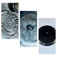 Vintage Veritas Glassworks Black Ceramic Base Stand Stamped On Bottom