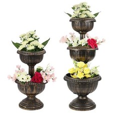 2/3 Tier Plastic Flowers Planter Patio Display Stable Base Outdoor Garden Flower