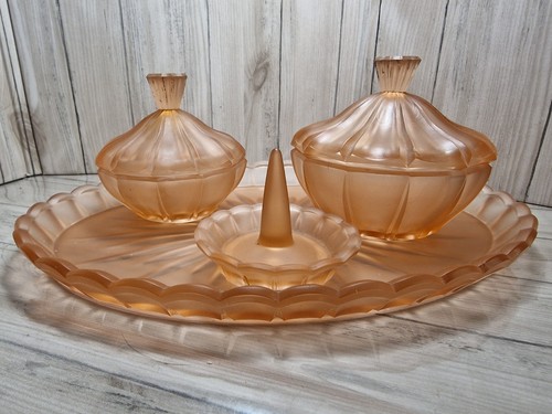 Vintage piece peach glass - 4,