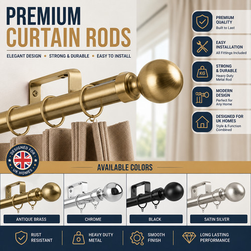 Extendable curtain pole - mm,
