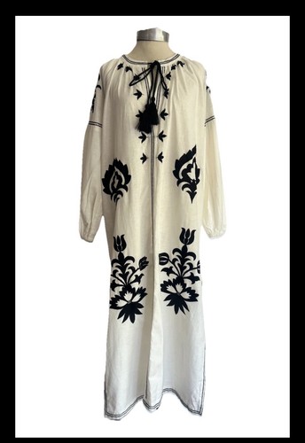 Zara embroidered midi kaftan - embroidered, kaftan/