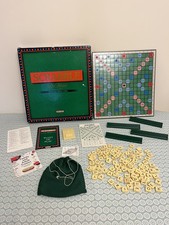 Vintage Spears Scrabble Deluxe Board Game + Electronic Timer and turntable style