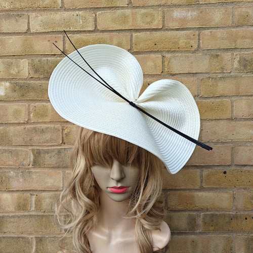 Ivory fascinator black ostrich - fascinator,