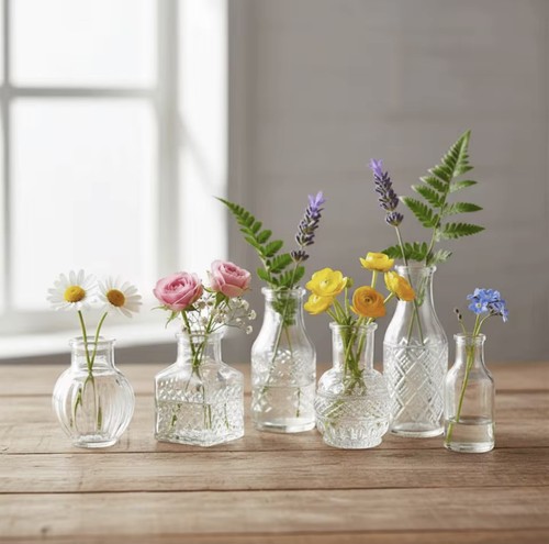 Glass bud vases - glass,