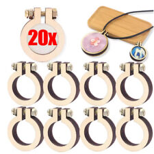 20pcs/set Mini Embroidery Hoop Ring Wooden Cross Stitch Frame For Hand Crafts-