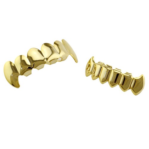 18k golden plated grills - golden, 6