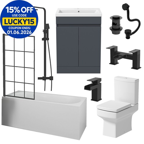 Complete bathroom suite - complete, black