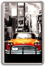 FRIDGE MAGNET - YELLOW CAB - Large - USA New York