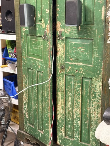 Green distressed wood cabinet - green,