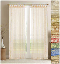 2 pairs of vintage sheer curtain jacquard floral design 140cm wide 4 panels