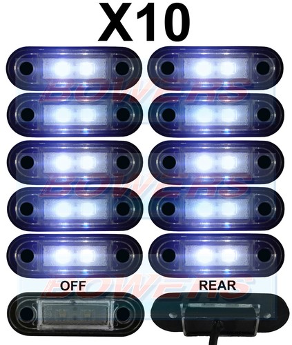12v 24v flush fit - 10, white