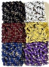 Old school BMX chain - 6 colours, Black, Red, Yellow, White, Blue & Purple, New