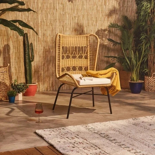 Rattan wing back chair wicker - wing,