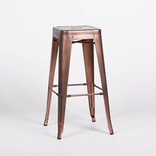 TOLIX INSPIRED METAL BAR STOOL VINTAGE COPPER INDUSTRIAL BREAKFAST CAFE GARDEN
