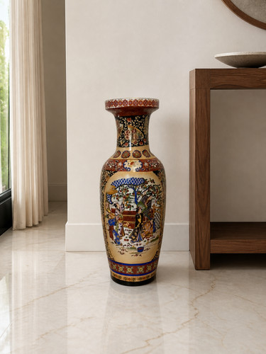 Large hand painted floor - large, vase