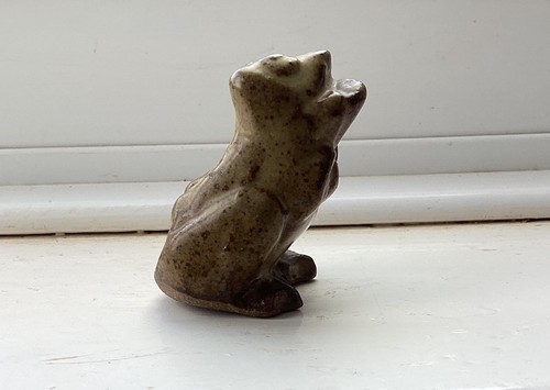 Miniature brown clay frog - brown,