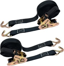 Ratchet Tie Down Straps Rust-resistant Polyester 6M x 25mm Heavy Duty 800KG 2 PK