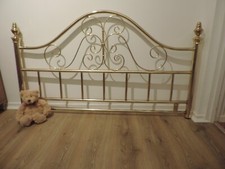 Edwardian Scrollwork Design Gold Coloured Metal Easy Fit King Size Headboard.