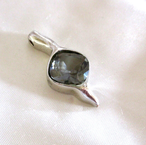 Vintage silver tone faux glass