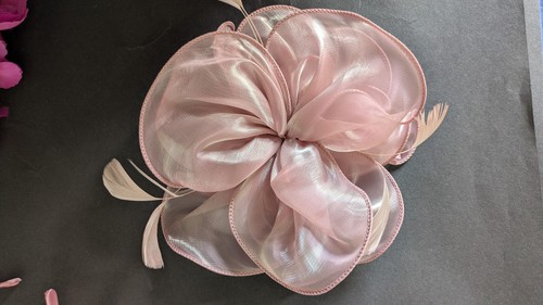 Blush pink fascinator clip - fascinator,