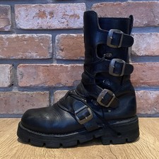 New Rock Black Leather Biker