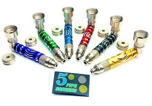 Metal smoking pipe with - pipe, 5