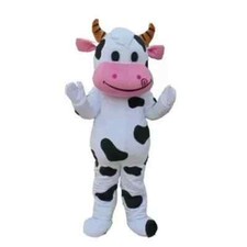 Cow Mascot Costume Suit Fancy Dress Outift Xmas Cosplay Game Adult