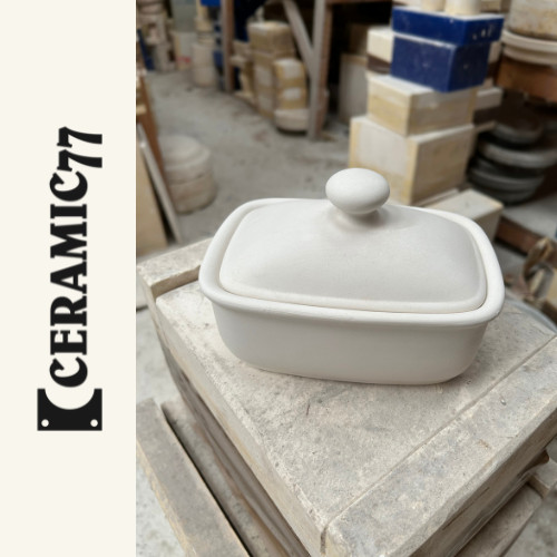 Ceramic butter dish - ceramic, cast