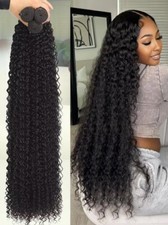 Deep Wave Human Hair Bundles Curly Weaving Double Weft Virgin Hair Extensions