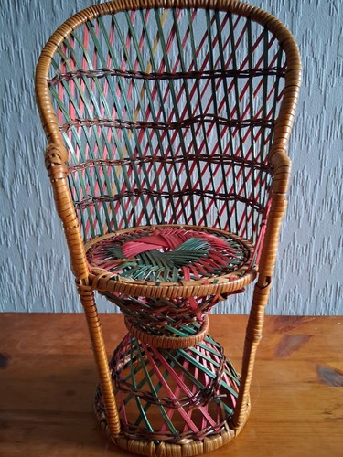 Dolls chair wicker peacock - wicker,
