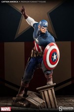 Sideshow Captain America Allied Charge On Hydra Premium Format 1/4 Marvel Comics