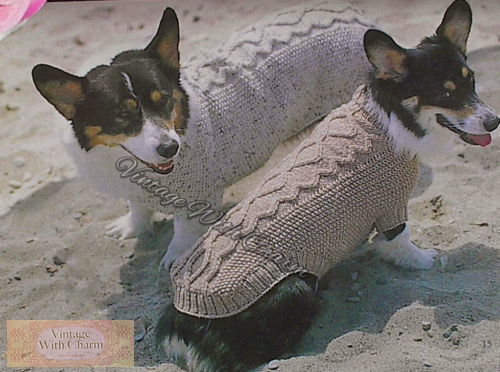 Vintage dog coat knitting - dog,