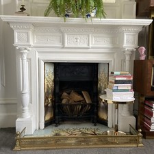 19th Century Antique Victorian Brass  Fireplace Fender (Fireplace Not For Sale)