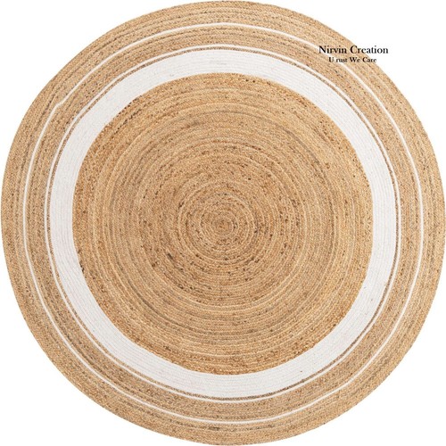 Round rug jute area - rug,