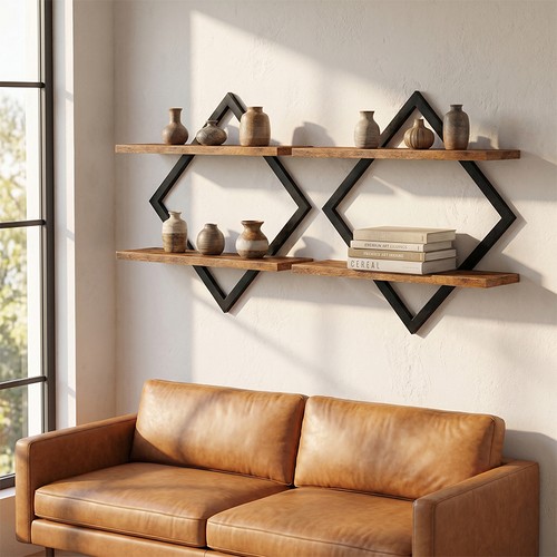 Rustic tier floating wall - 2‑tier,