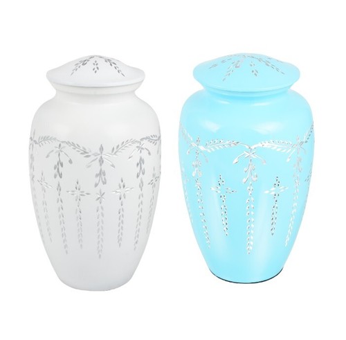 Large aluminium cremation urn - aluminium,