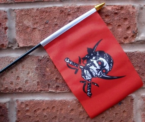 Red pirate skull - red,