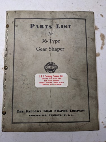 Fellows gear shaper - gear, service