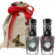 SALLY HANSEN MIRACLE GEL GLITTER NAIL POLISH VARNISH GIFT SET 2 X 14.7ML / BAG
