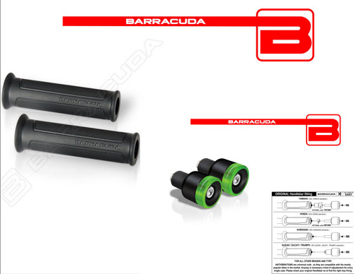 Barracuda basic knobs green - +,